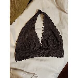 Zenana Outfitters Lingerie Bralette Lace Eyelet Plus Size 3x Charcoal